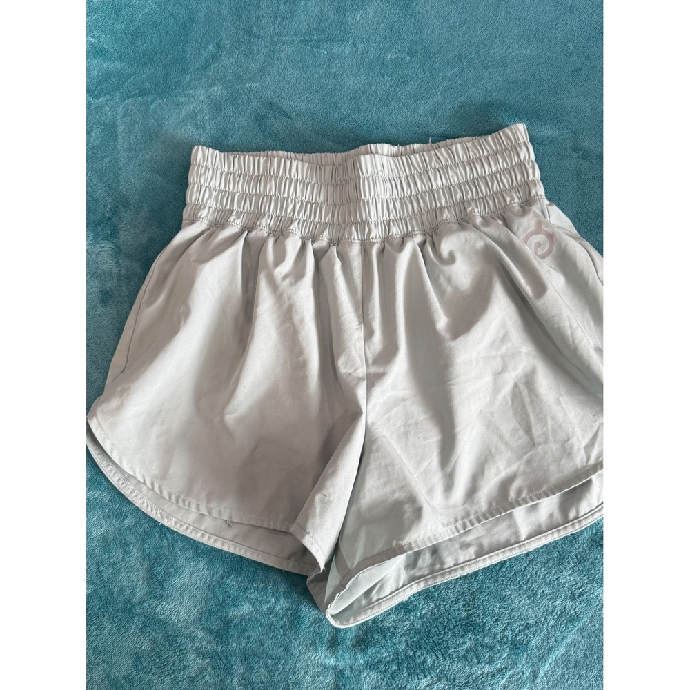 Peloton Womens Light Gray Smocked High Rise‎ Running Shorts Size S RN150110